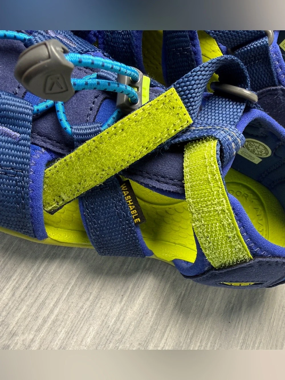 Keen Newport H2 Navy Blue Lime Green Kids Sandals Sz 1